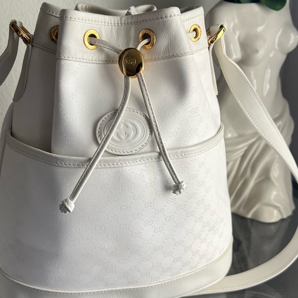 Vintage Gucci Ophidia Bucket Bag Rare White